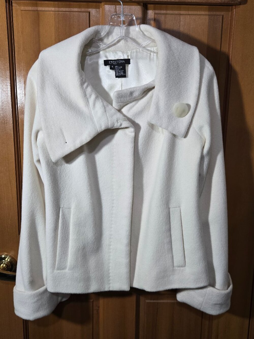 Etcetera Off White Short Wool-Blend Jacket
